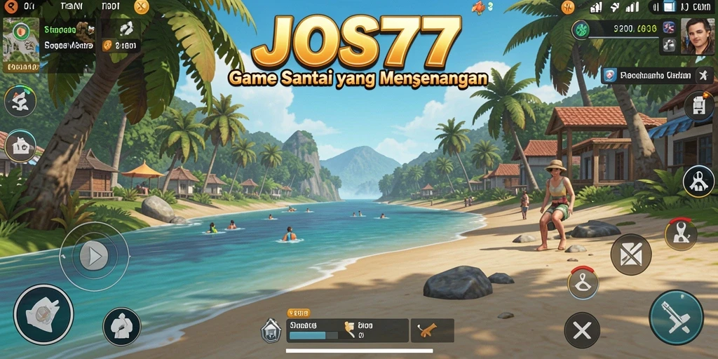 Tampilan layar JOS77 menampilkan karakter lucu dan gameplay yang menarik.