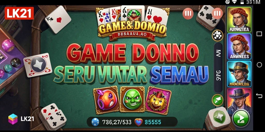 Tampilan seru LK21 saat bermain Domino yang kompetitif.