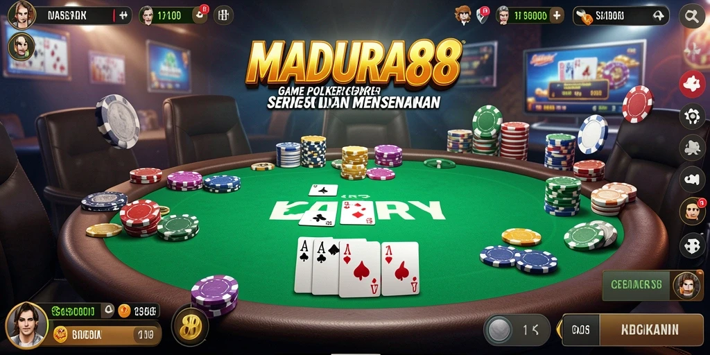 Screenshot gameplay MADURA88 yang menampilkan suasana poker yang seru.