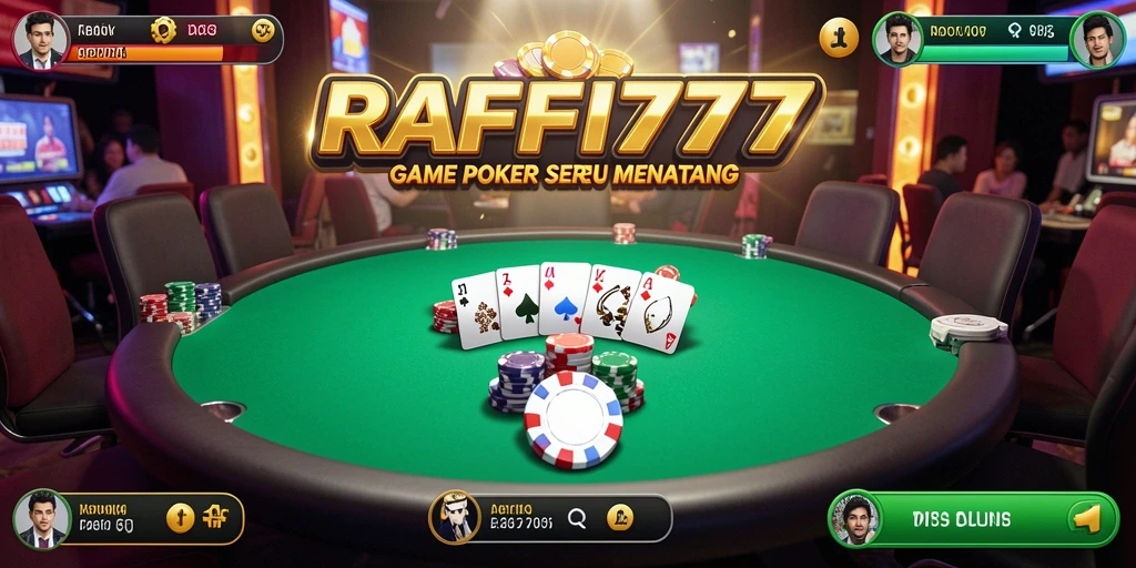 Screenshot gameplay RAFFI777 menampilkan suasana poker yang mendebarkan.