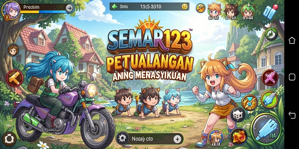 Tampilan gameplay dinamis dan karakter Anime yang menarik.
