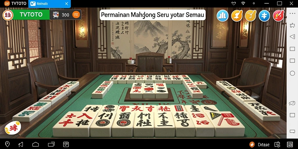 Screenshot gameplay TVTOTO yang menunjukkan keseruan bermain Mahjong.