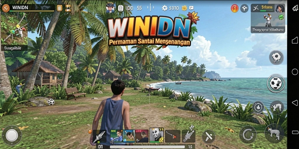 Tampilan gameplay WINIDN yang menyenangkan dan penuh warna.