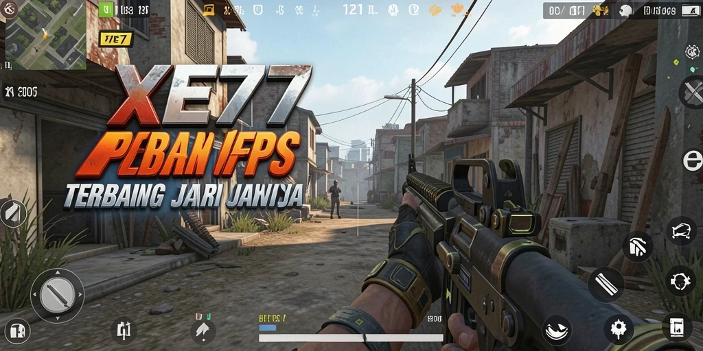 Tangkapan layar menampilkan aksi intens dari gameplay XE77.
